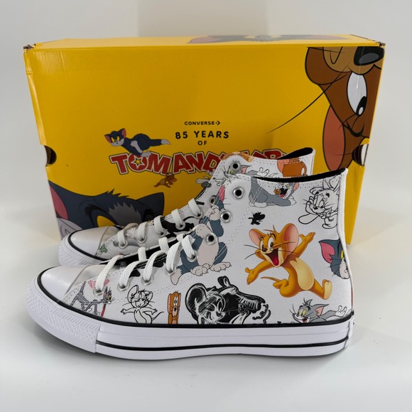 Converse x Tom & Jerry Shoes Mens US 10.5 White Chuck Taylor All Star Hi A15112C - Picture 9 of 11